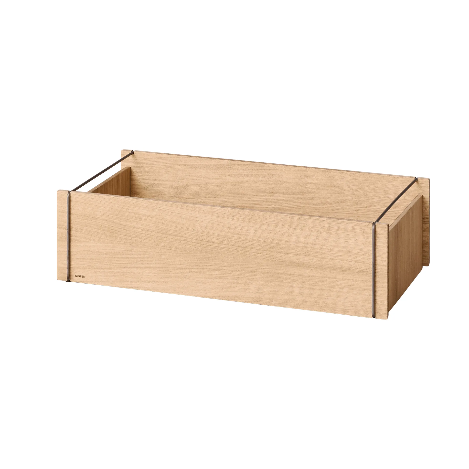 Moebe storage box, Oljad ek-rostfritt stål, low, 16,5x60x31 cm MOEBE