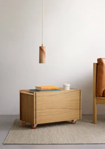 Moebe storage box - Oljad ek-rostfritt stål, med hjul, 33x60x31 cm - MOEBE