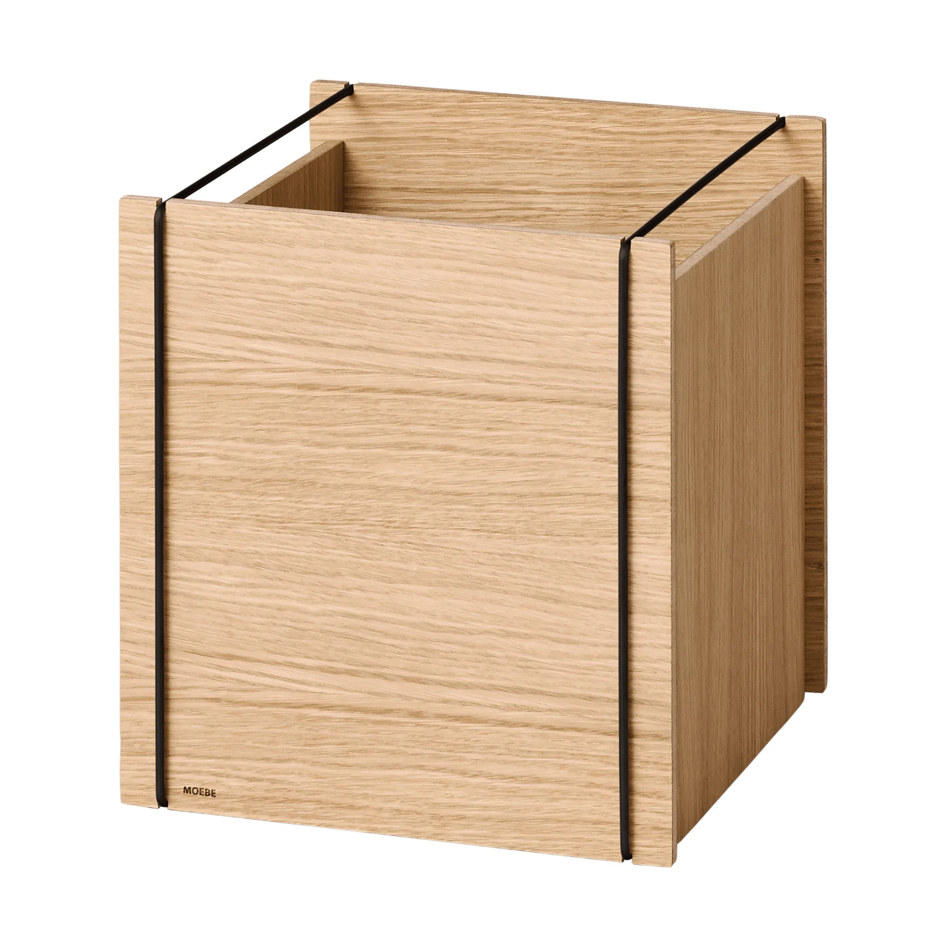 Moebe storage box, Oljad ek-svart, square, 33x30x31 cm MOEBE