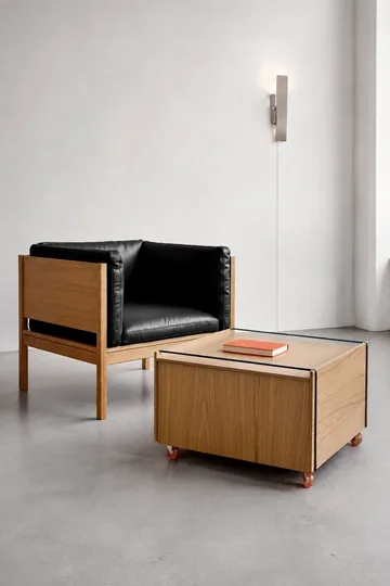 Moebe Storage Chest soffbord med förvaring - Oljad ek-rostfritt stål, 60x61x38.2 cm - MOEBE