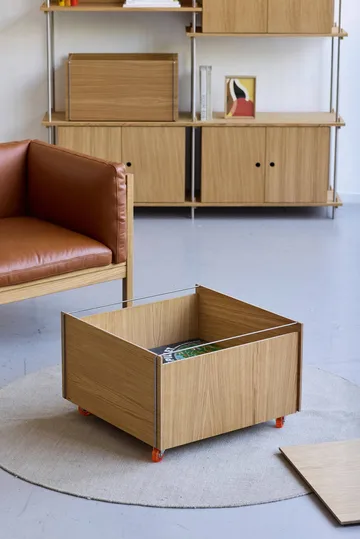 Moebe Storage Chest soffbord med förvaring - Oljad ek-rostfritt stål, 60x61x38.2 cm - MOEBE