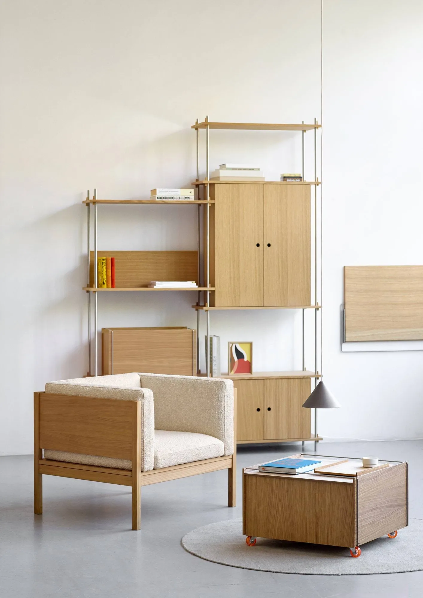 Moebe Storage Chest soffbord med förvaring, Oljad ek-rostfritt stål, 60x61x38.2 cm MOEBE