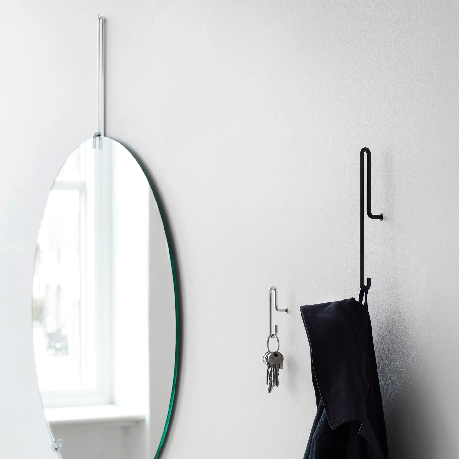 Moebe väggkrok small 2- pack, Krom MOEBE