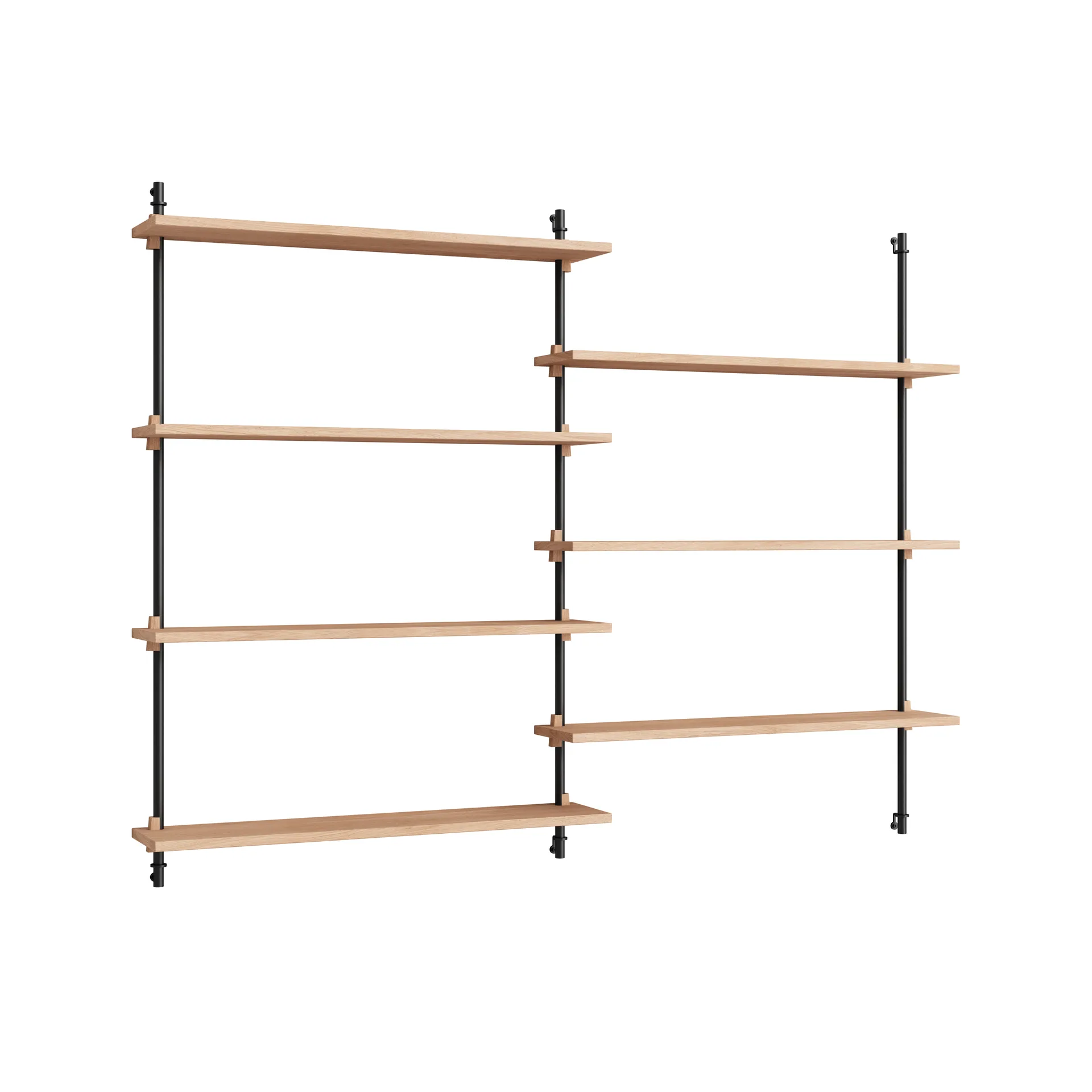 Moebe wall shelving ws.115.2.B, Ek-svart MOEBE
