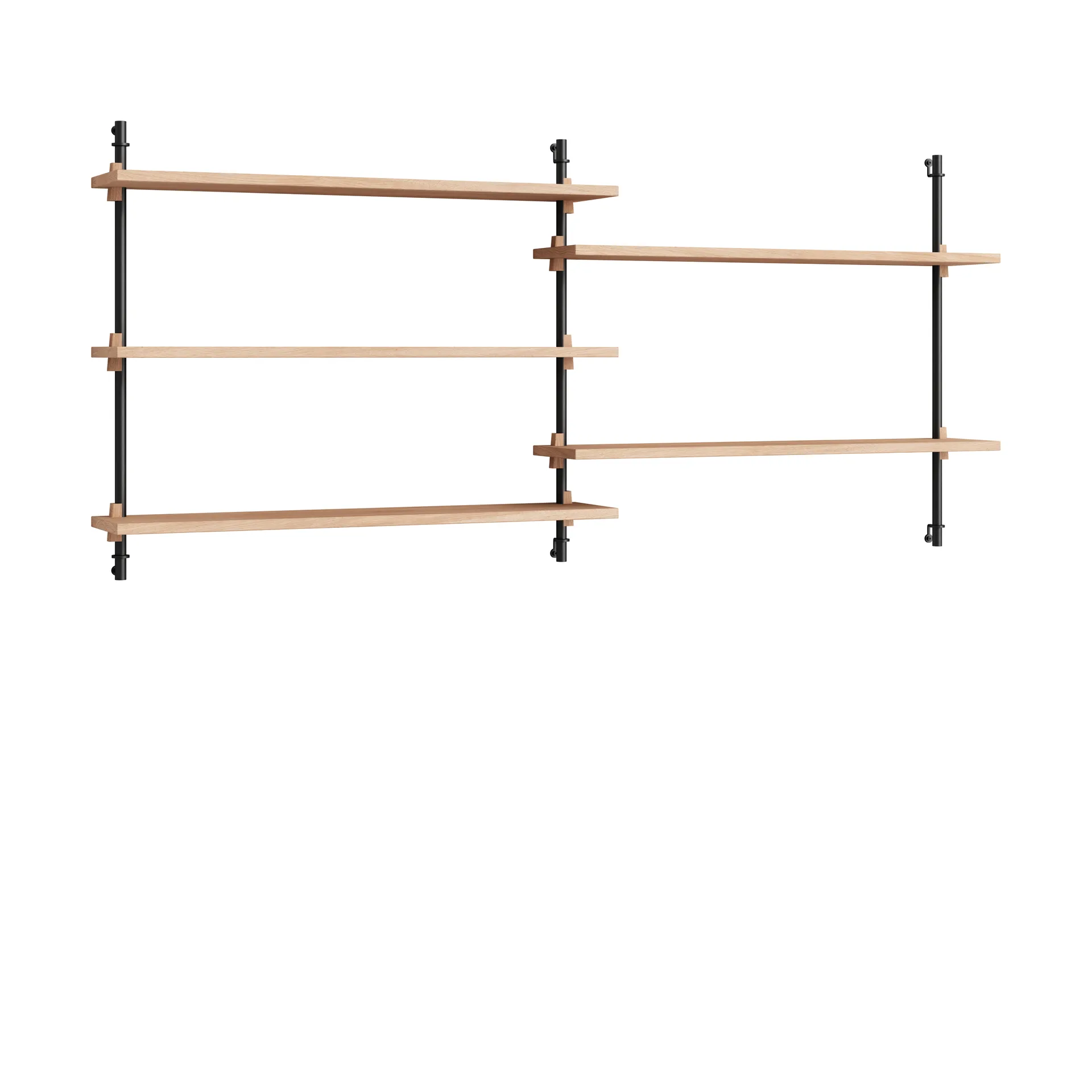 Moebe wall shelving ws.65.2.B, Ek-svart MOEBE