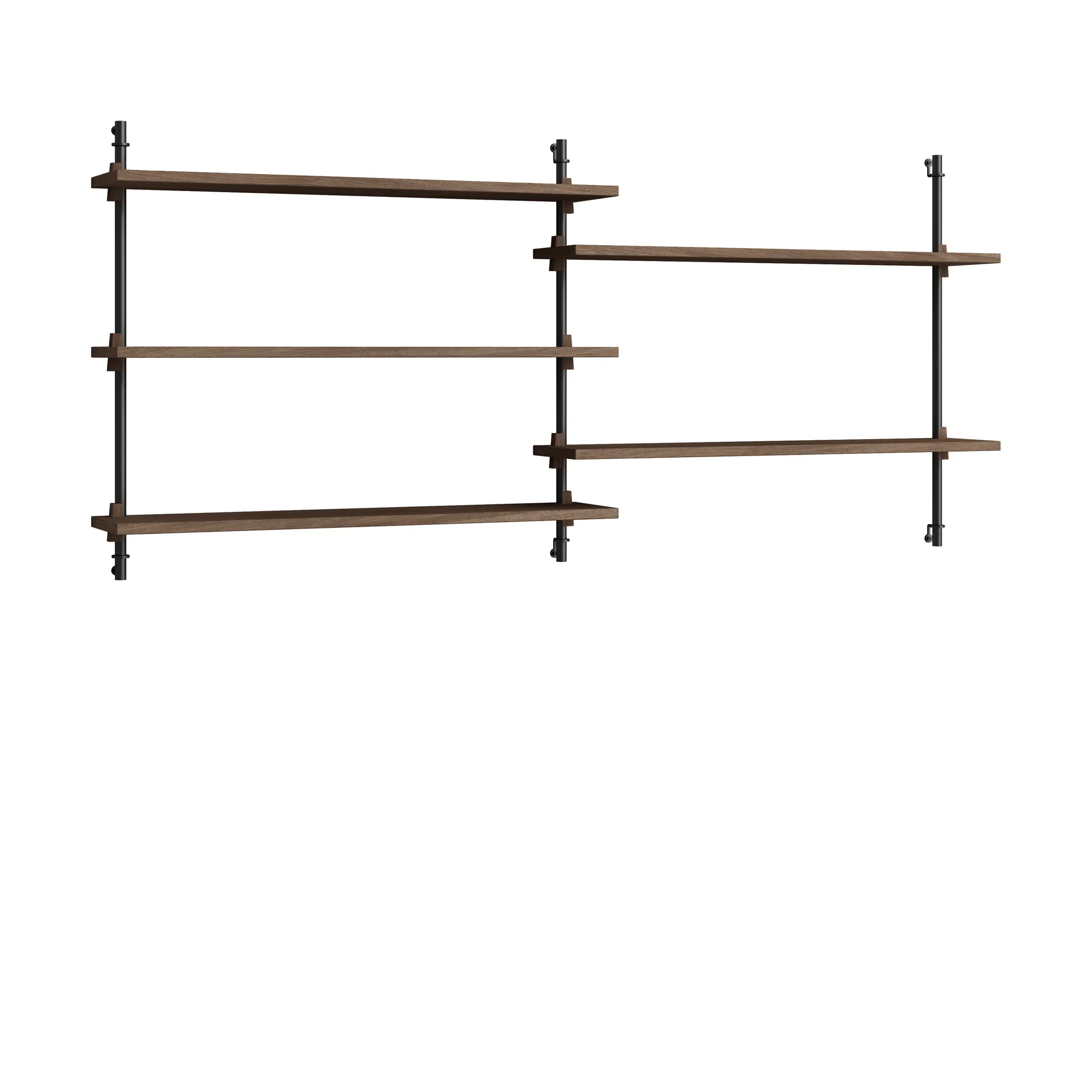 Moebe wall shelving ws.65.2.B, Rökt ek-svart MOEBE