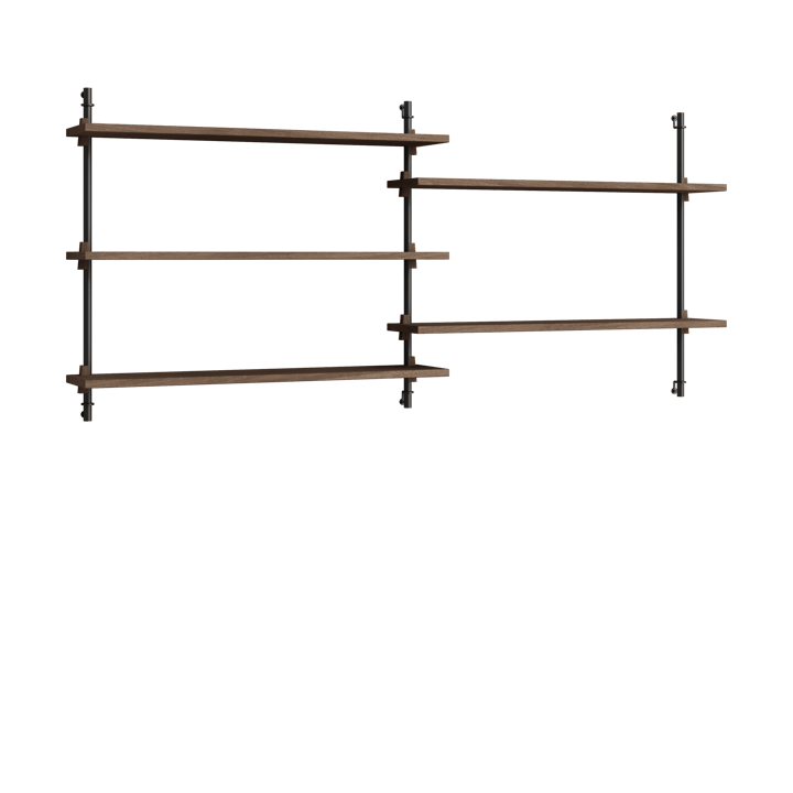 Moebe wall shelving ws.65.2.B - Rökt ek-svart - MOEBE