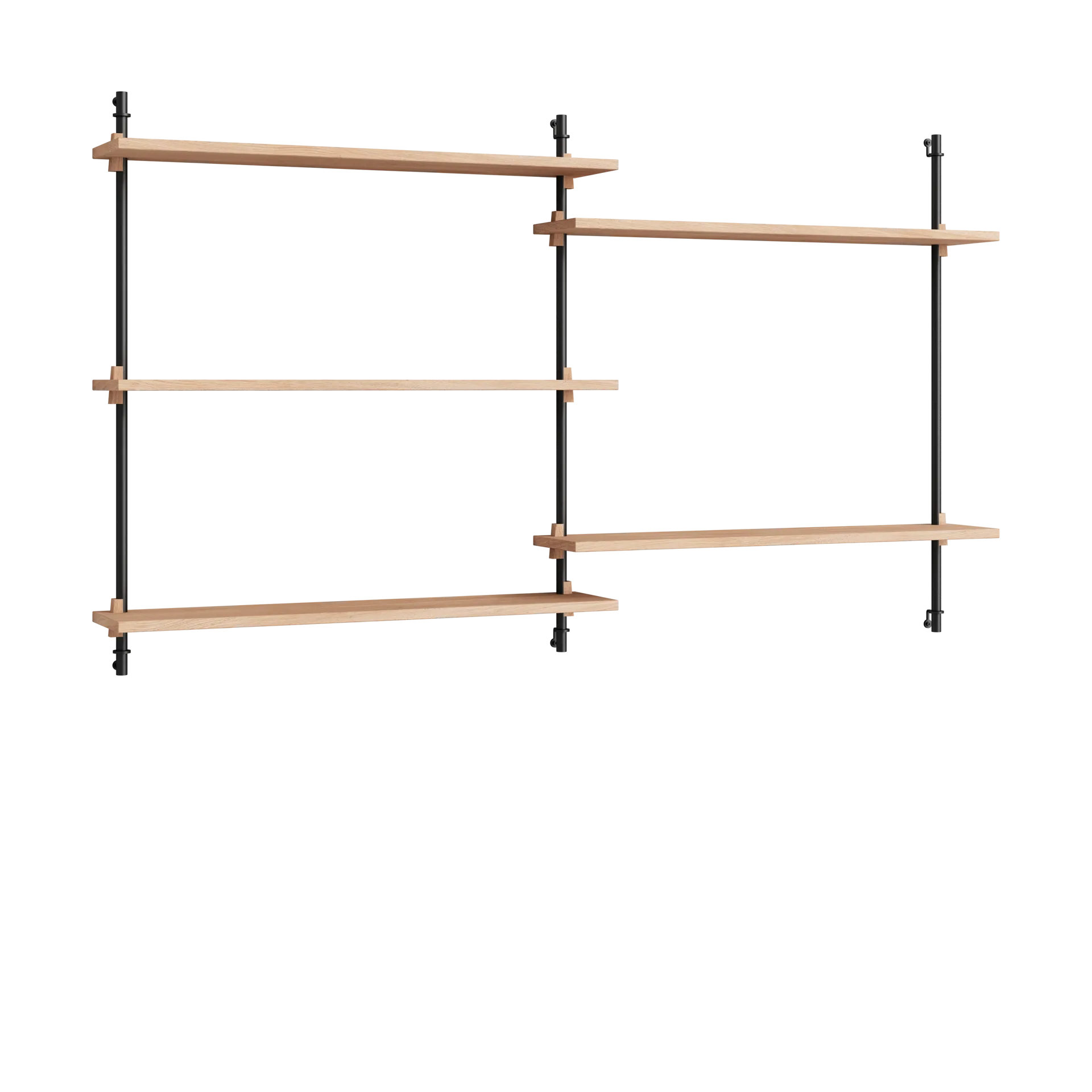 Moebe wall shelving ws.85.2.B, Ek-svart MOEBE