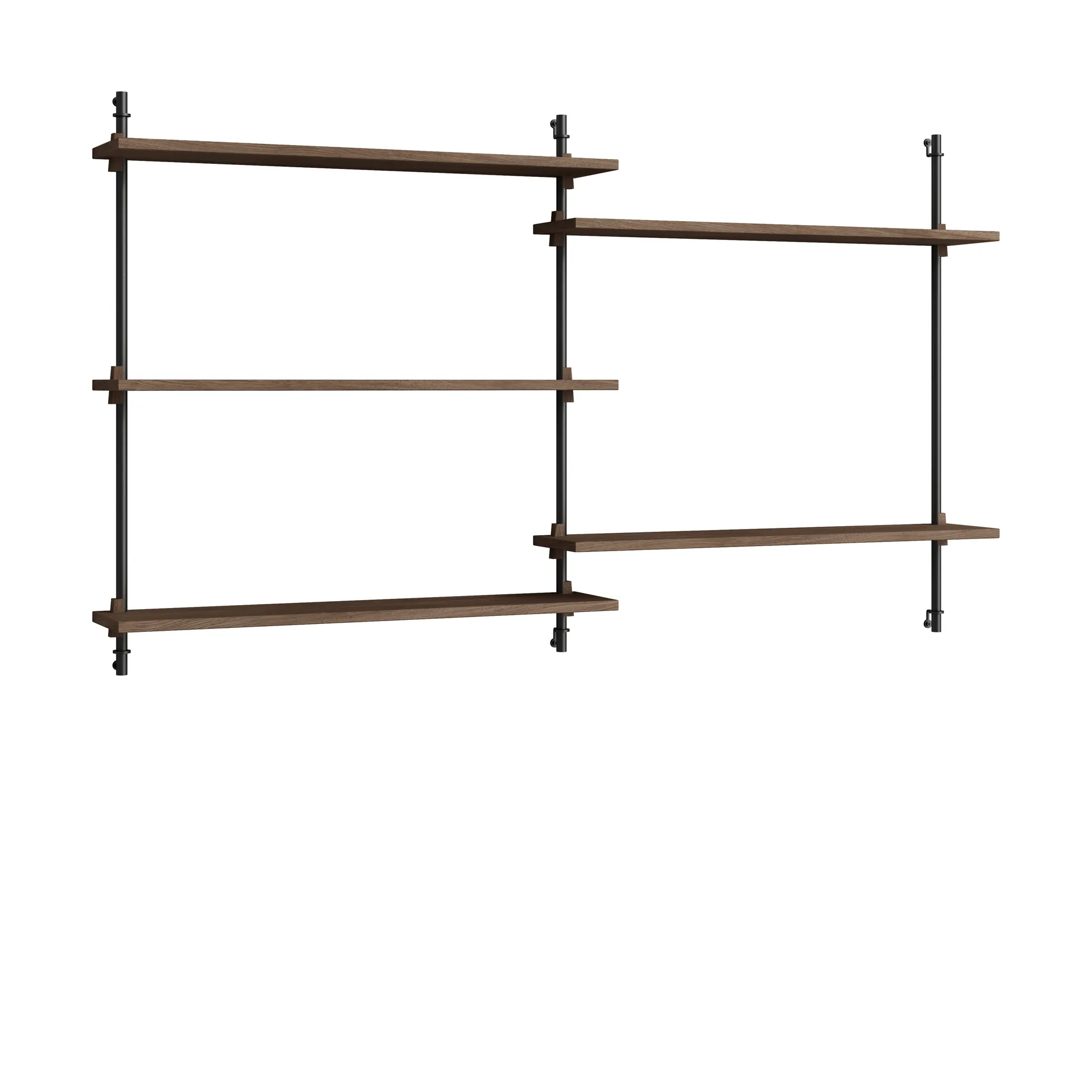 Moebe wall shelving ws.85.2.B, Rökt ek-svart MOEBE