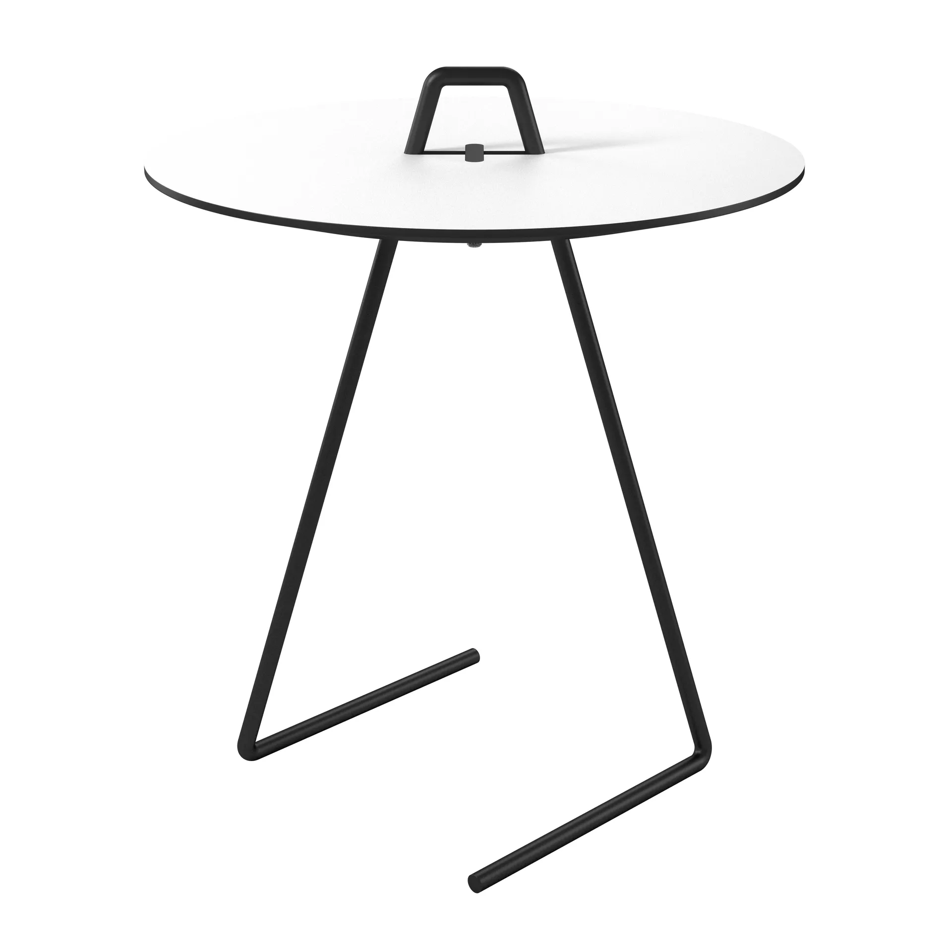 Portabelt sidobord Ø45 cm, Black, White MOEBE