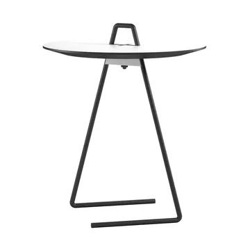 Portabelt sidobord Ø45 cm - Black, White - MOEBE
