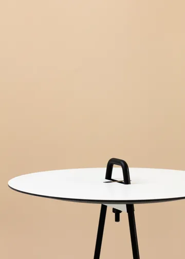 Portabelt sidobord Ø45 cm - Black, White - MOEBE