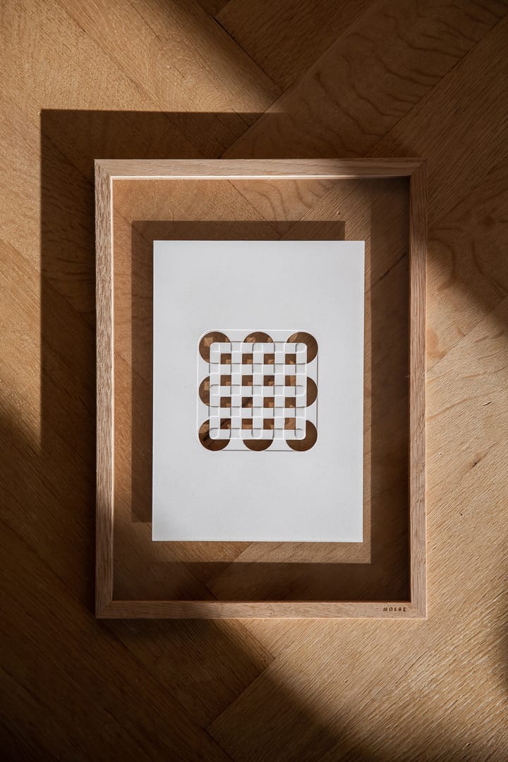 Relief konstverk circles & squares 21x29,7 cm - Off White - MOEBE