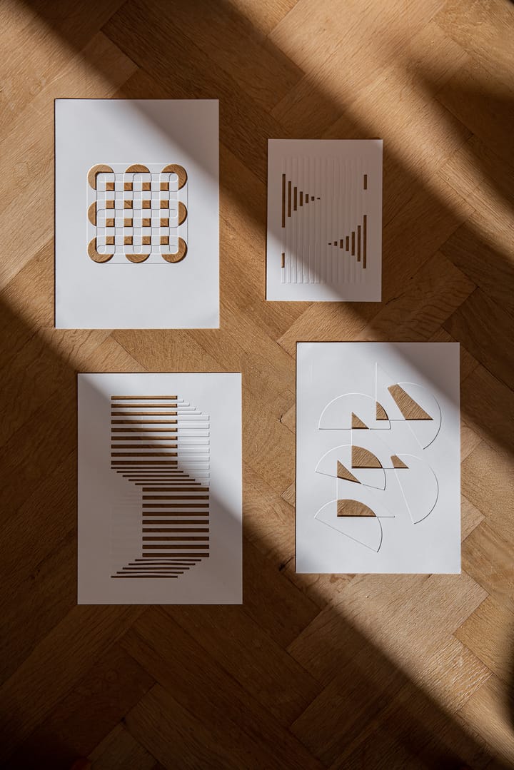 Relief konstverk circles & squares 21x29,7 cm, Off White MOEBE