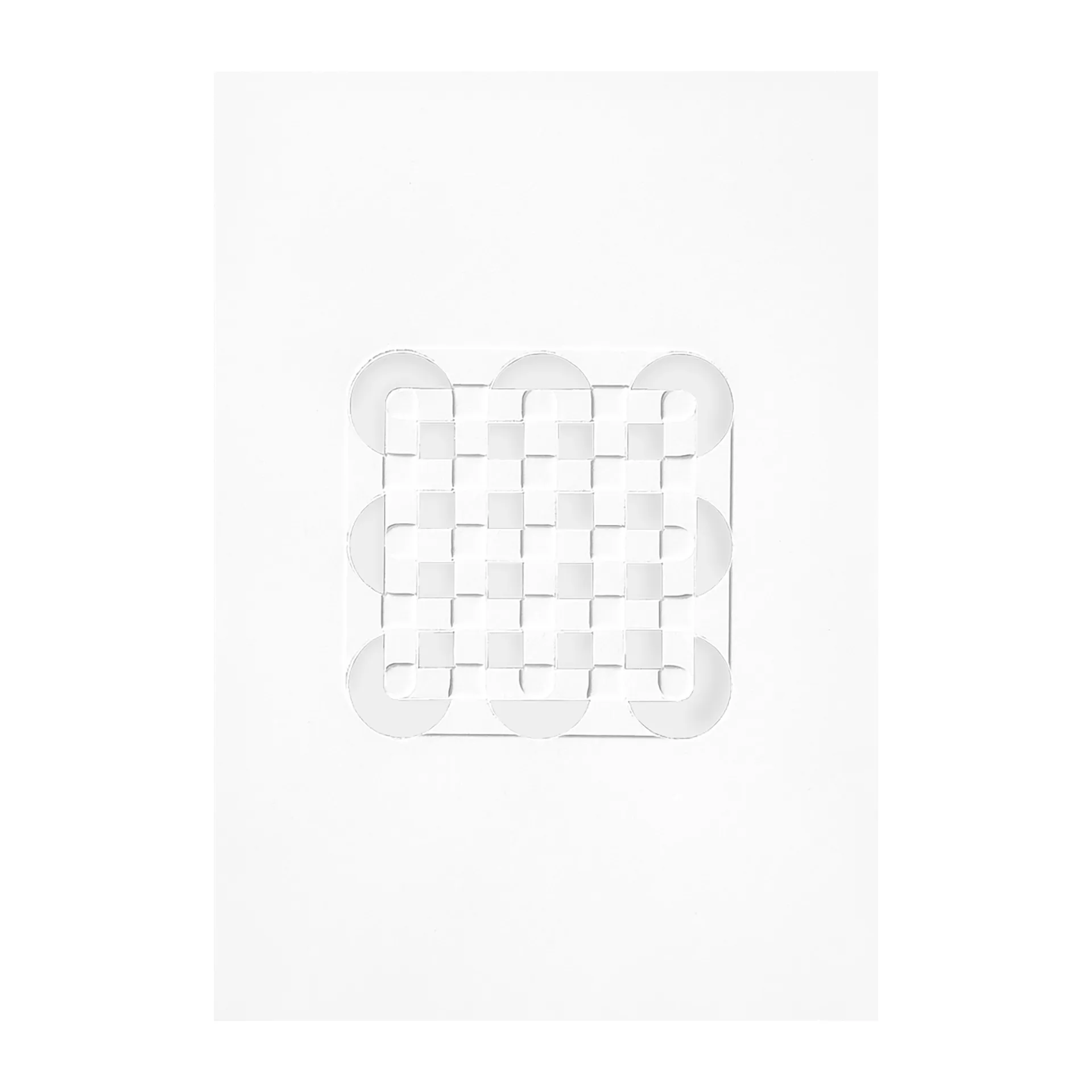 Relief konstverk circles & squares 29,7x42 cm, Off White MOEBE