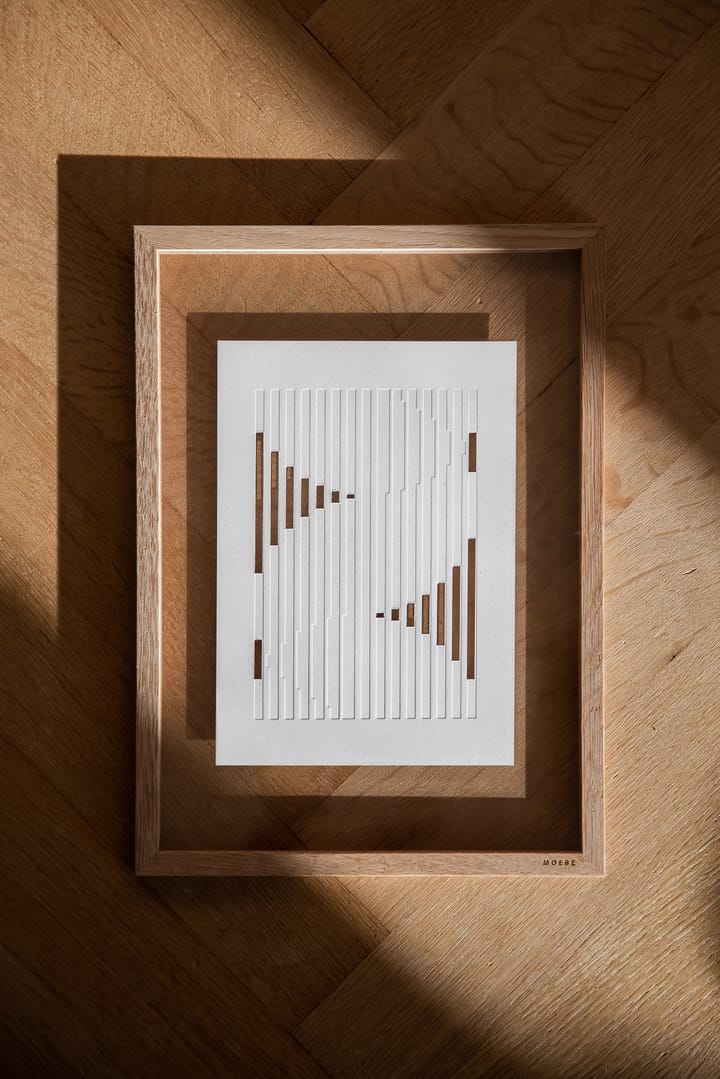 Relief konstverk organic lines 14,8x21 cm, Off White MOEBE