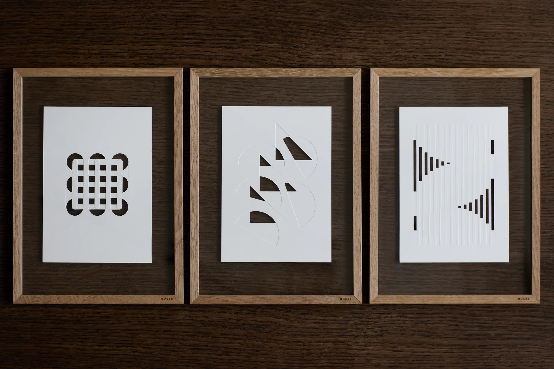 Relief konstverk organic lines 29,7x42 cm, Off White MOEBE