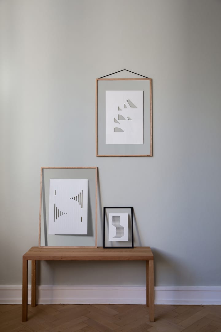 Relief konstverk shifted lines 14,8x21 cm, Off White MOEBE