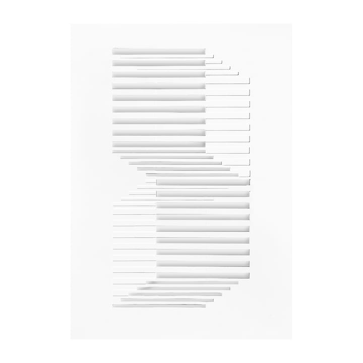 Relief konstverk shifted lines 29,7x42 cm - Off White - MOEBE