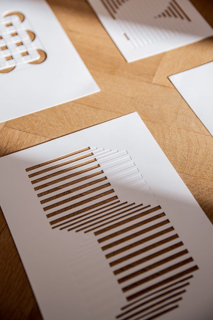 Relief konstverk shifted lines 29,7x42 cm, Off White MOEBE