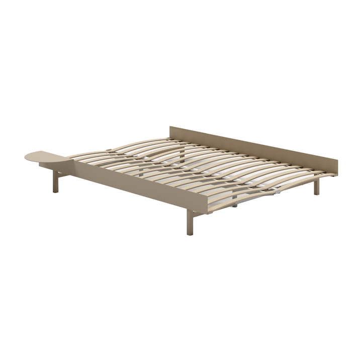 Säng med ribbotten 140 cm och sängbord, Sand MOEBE