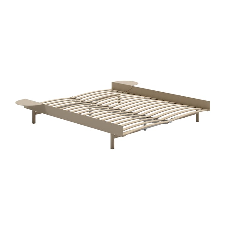Säng med ribbotten 160 cm och 2 st sängbord, Sand MOEBE