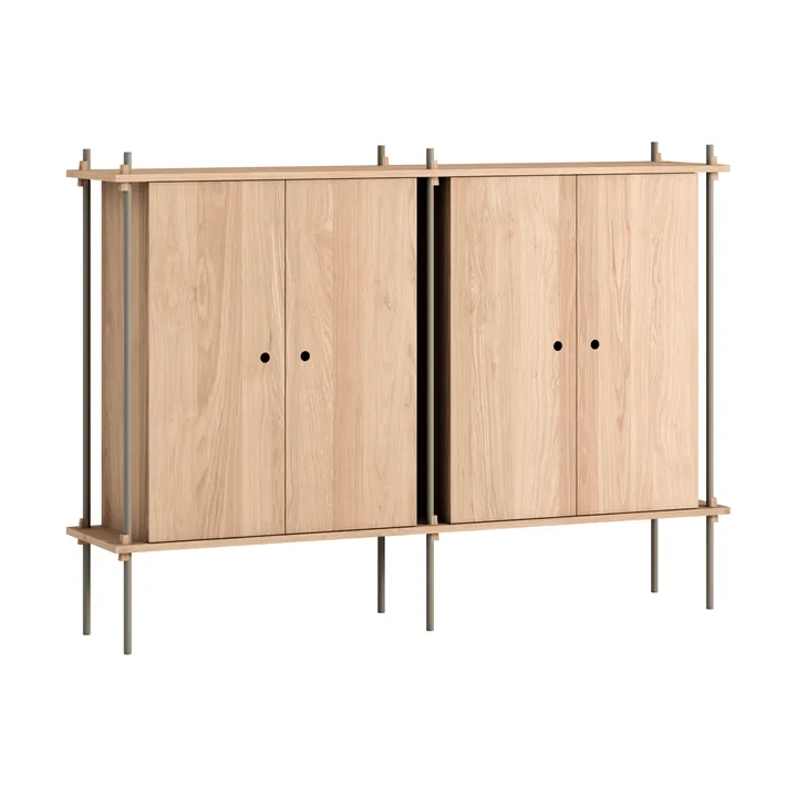 Shelving System Cabinet skåp - Ek-warm grey, 163x115x35 cm, S.115.2.E - MOEBE
