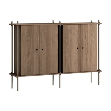 Shelving System Cabinet skåp - Rökt ek-warm grey, 163x115x35 cm, S.115.2.E - MOEBE