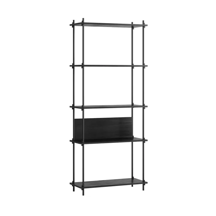 Shelving System classic hylla - Black, 86x200x35 cm, S.200.1.A - MOEBE