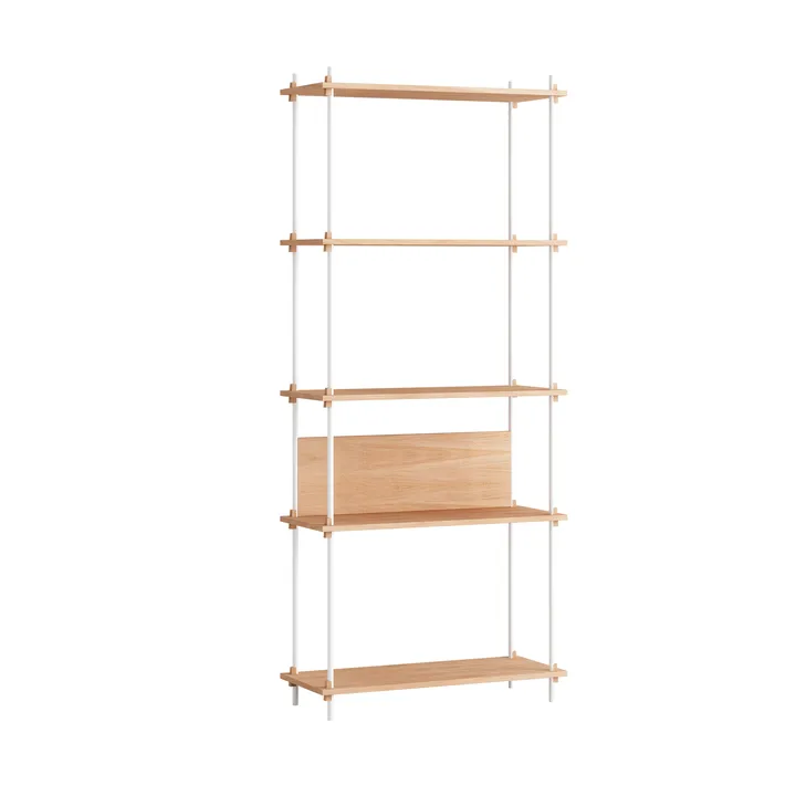 Shelving System classic hylla - Ek-white, 86x200x35 cm, S.200.1.A - MOEBE