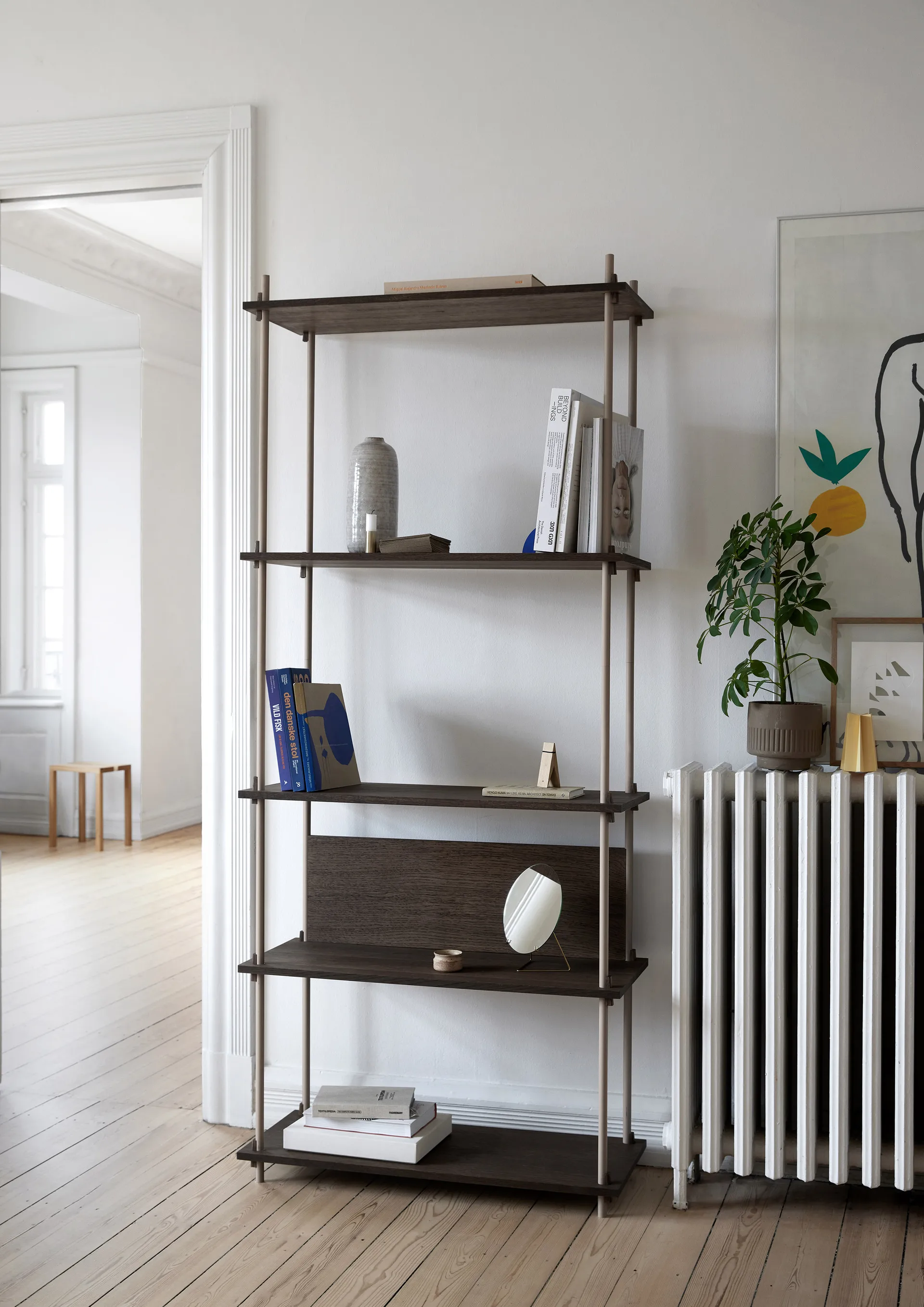 Shelving System classic hylla, Rökt ek-white, 86x200x35 cm, S.200.1.A MOEBE
