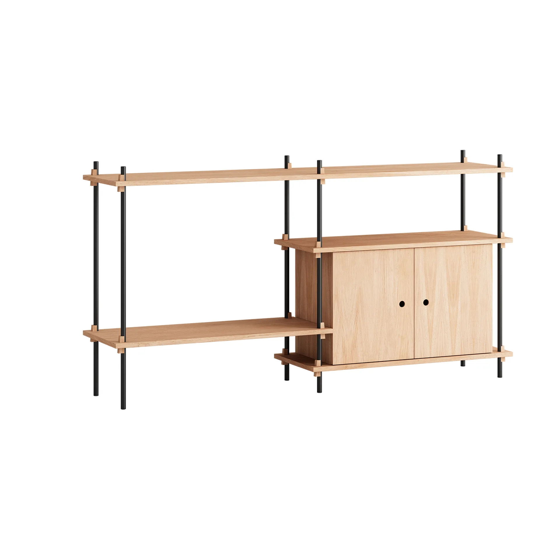 Shelving System hylla med skåp, Ek-black, 163x85x35 cm, S.85.2.C MOEBE