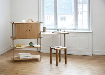 Shelving System hylla med skåp - Ek-warm grey, 163x85x35 cm, S.85.2.C - MOEBE