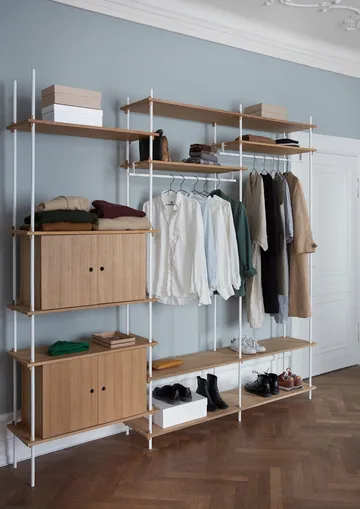 Shelving System hylla med skåp - Rökt ek-white, 163x200x35 cm, S.200.2.C - MOEBE