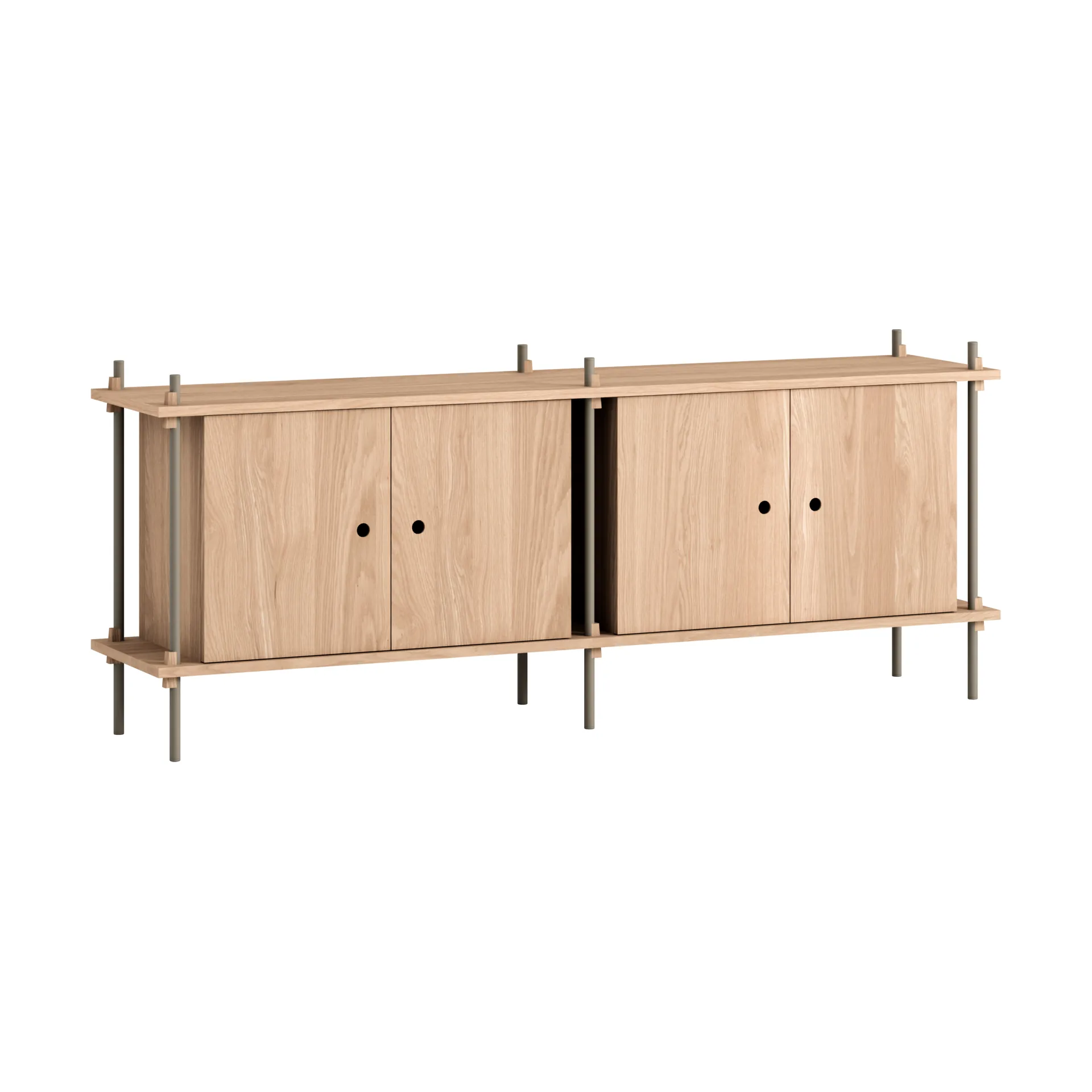 Shelving System sideboard, Ek-warm grey, 163x65x35 cm, S.65.2.D MOEBE