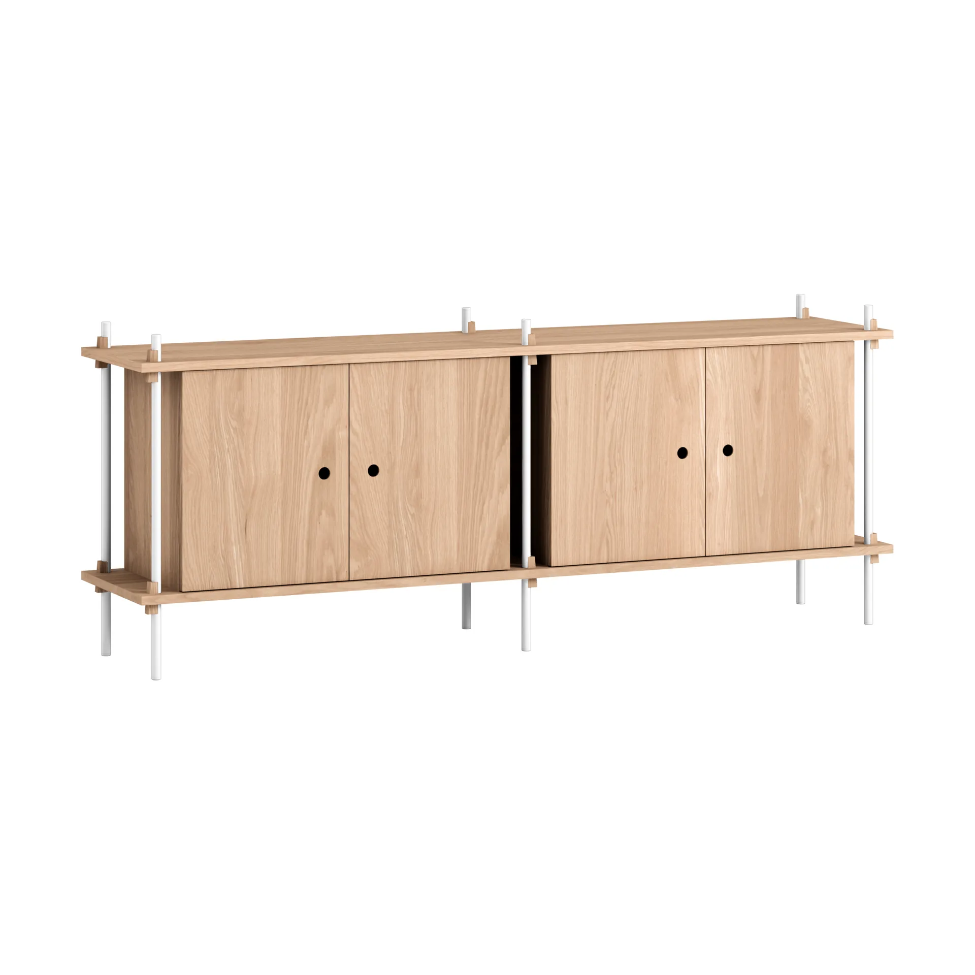 Shelving System sideboard, Ek-white, 163x65x35 cm, S.65.2.D MOEBE