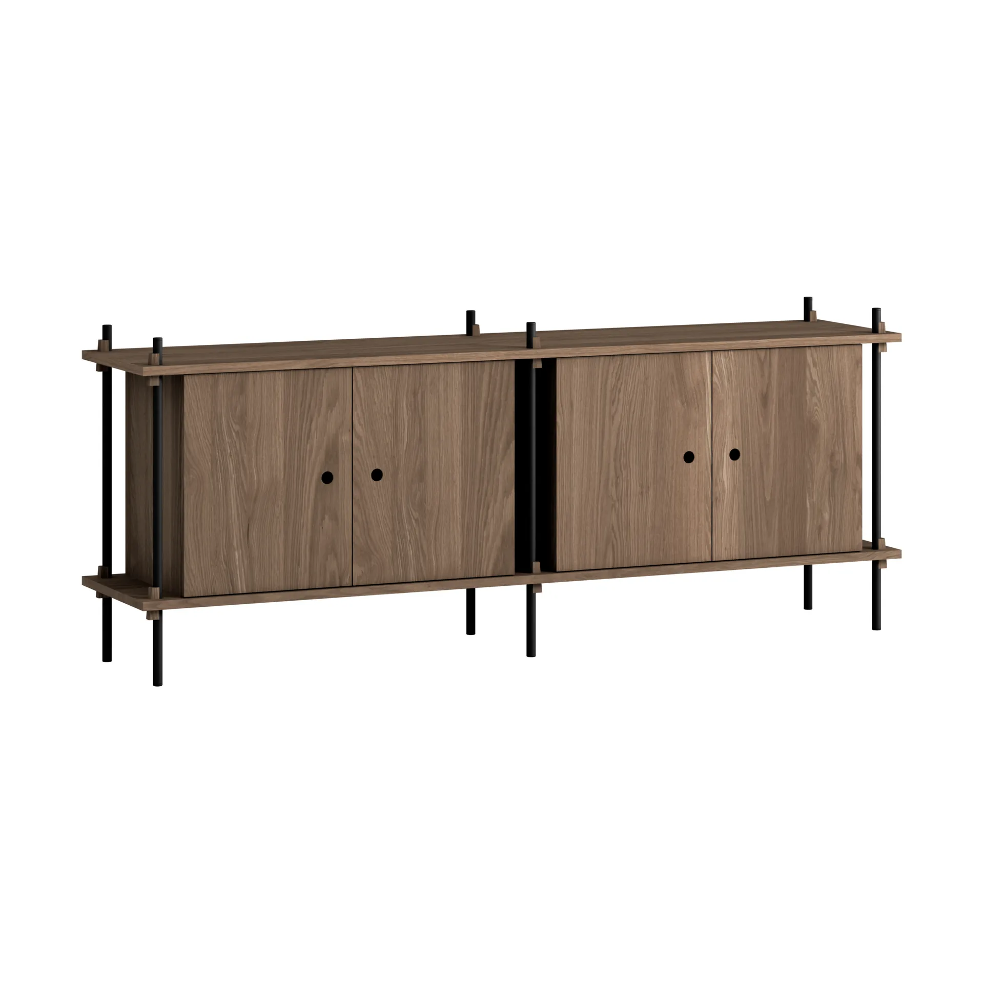 Shelving System sideboard, Rökt ek-black, 163x65x35 cm, S.65.2.D MOEBE
