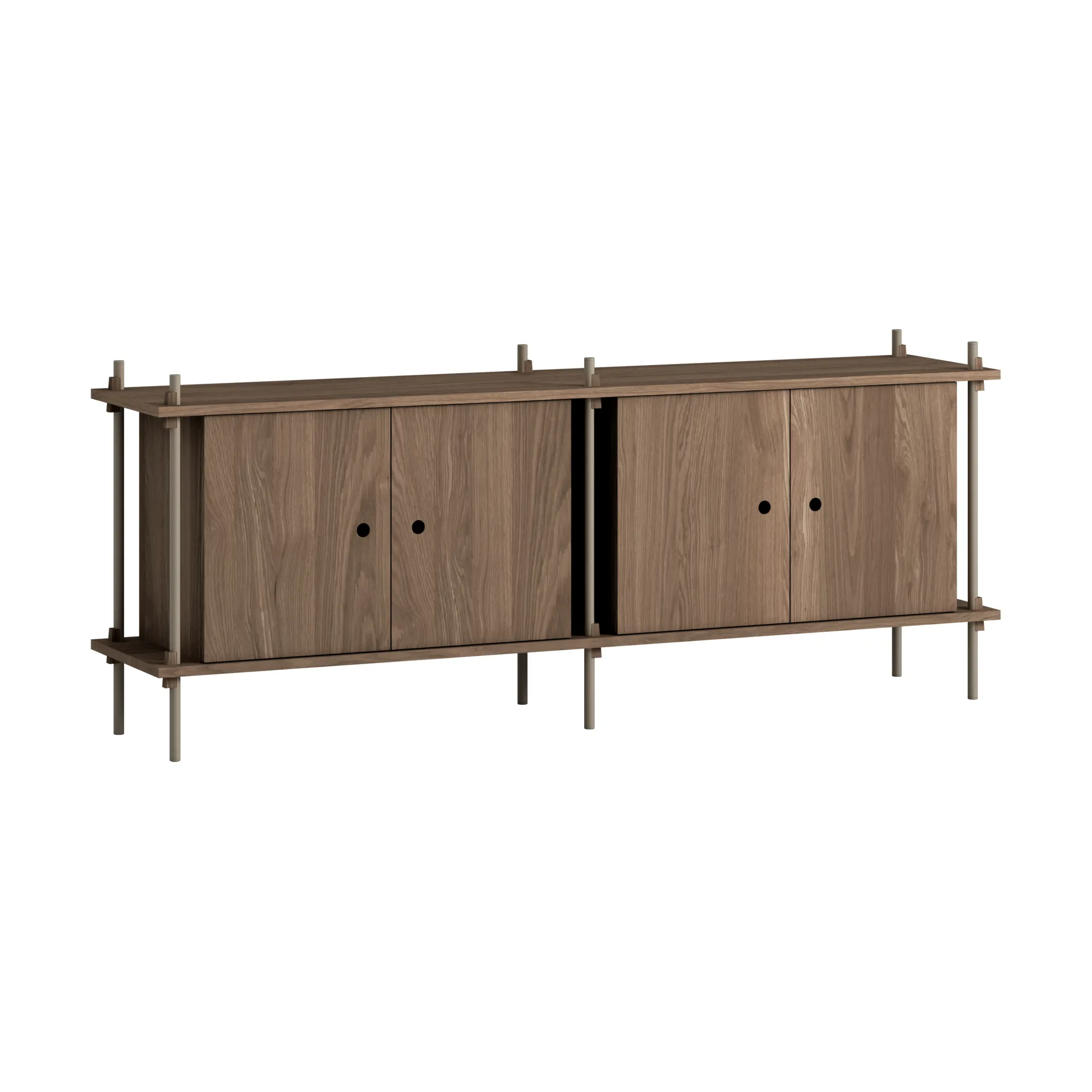 Shelving System sideboard, Rökt ek-black, 163x65x35 cm, S.65.2.D MOEBE