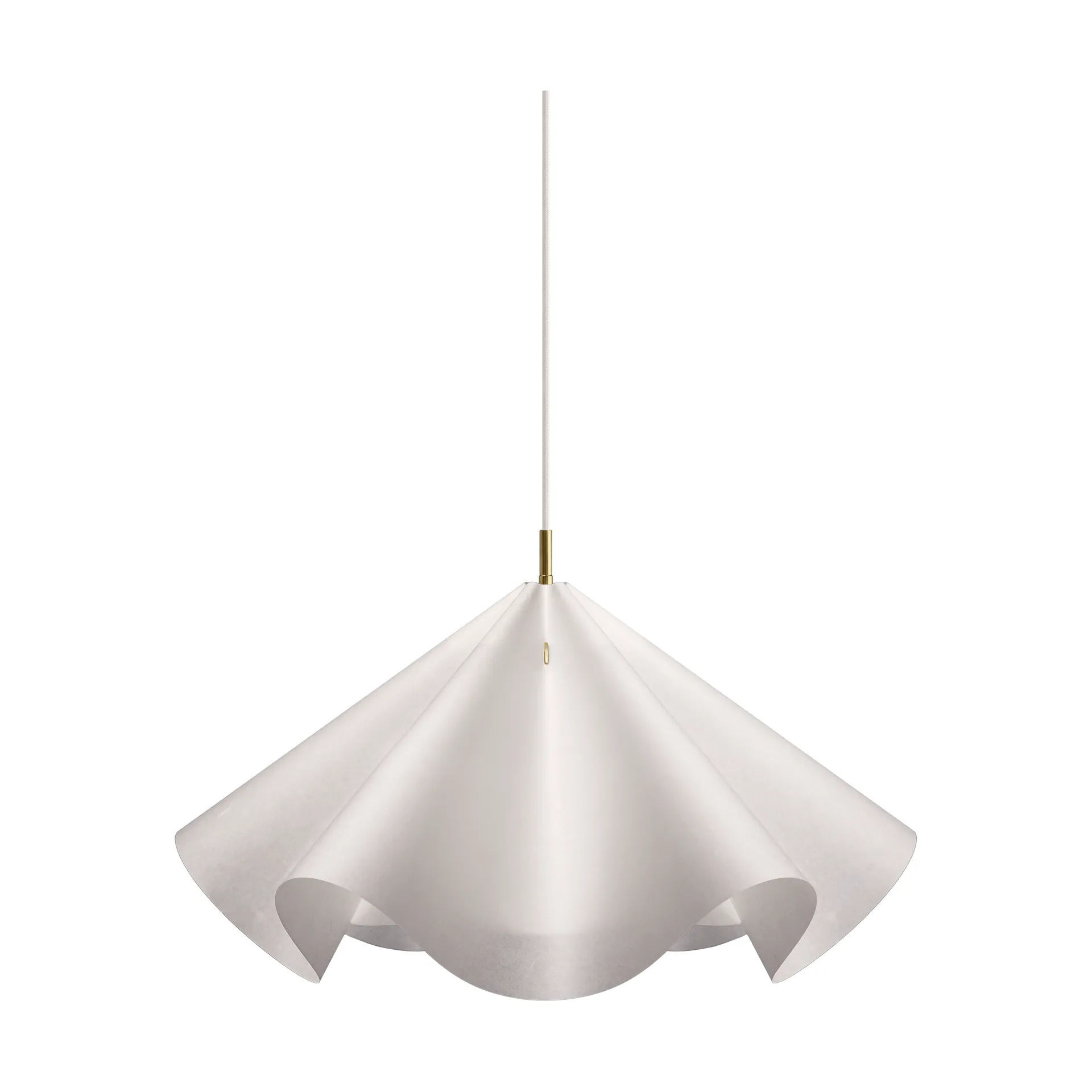 Sinuate pendel, White-brass, large Ø75x40 cm MOEBE