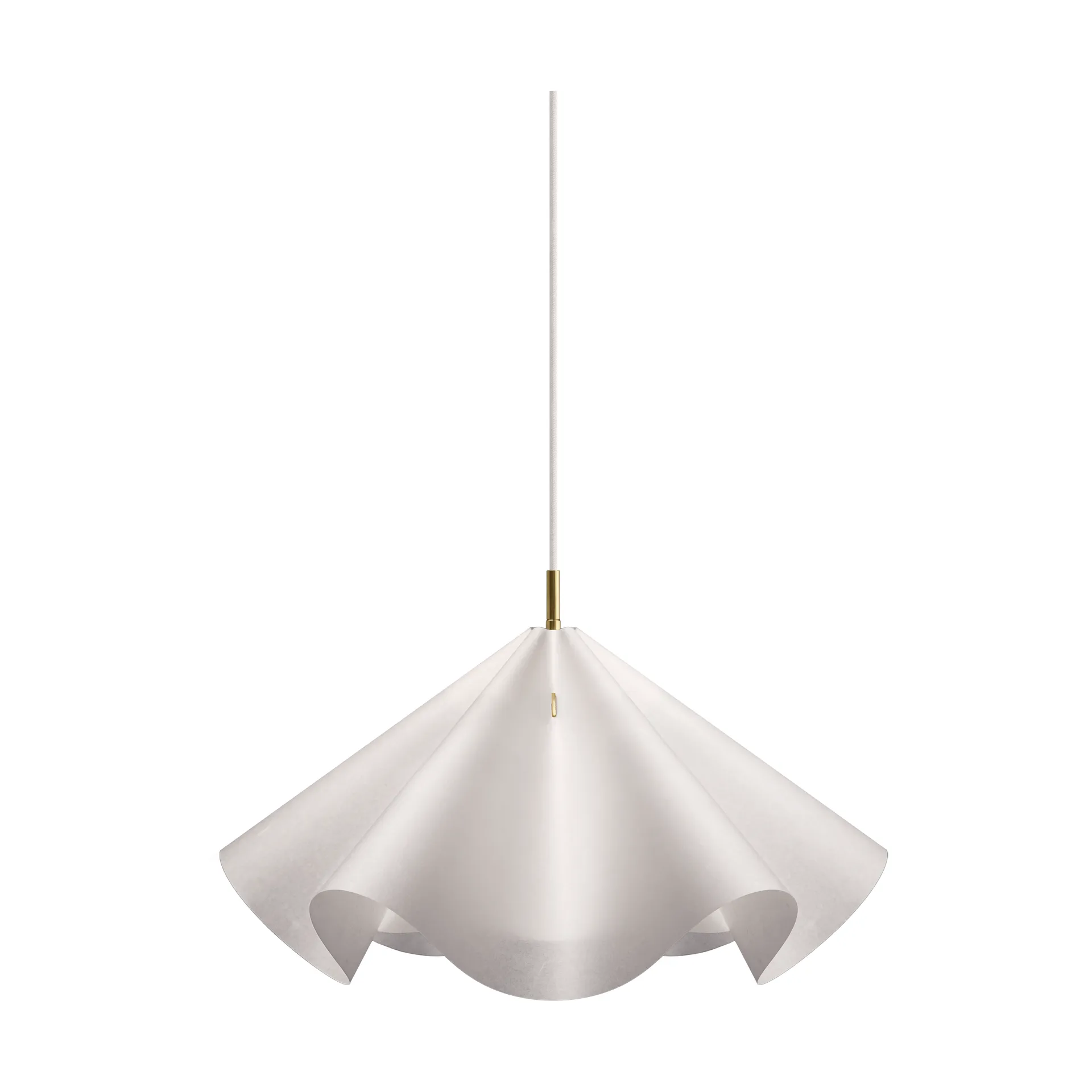 Sinuate pendel, White-brass, medium Ø60x30 cm MOEBE