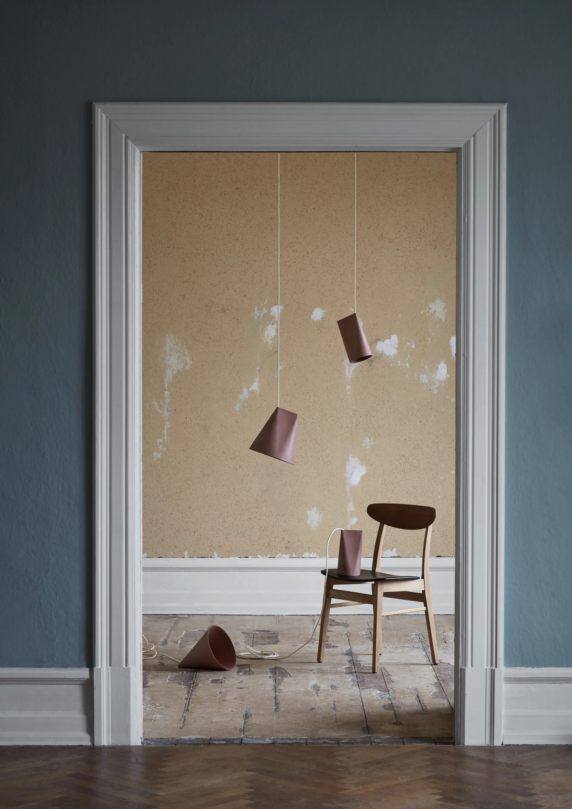 Taklampa keramik 11,2x22 cm, Terra Cotta, Wood MOEBE