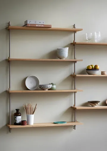 Wall Shelving vägghylla - Ek-warm grey, 92x115x17,5 cm, WS.115.1 - MOEBE