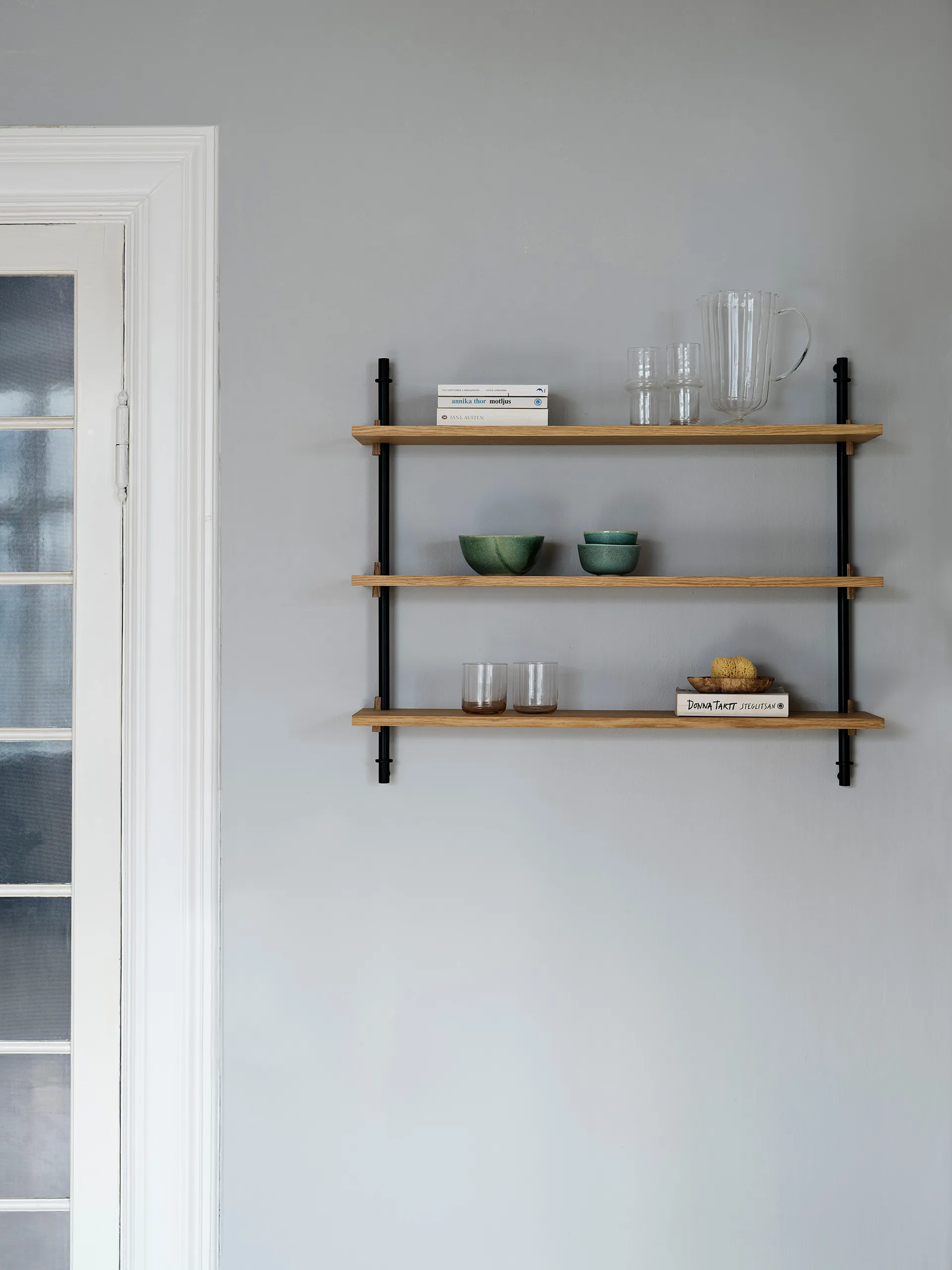 Wall Shelving vägghylla, Ek-warm grey, 92x65x17,5 cm, WS.65.1 MOEBE