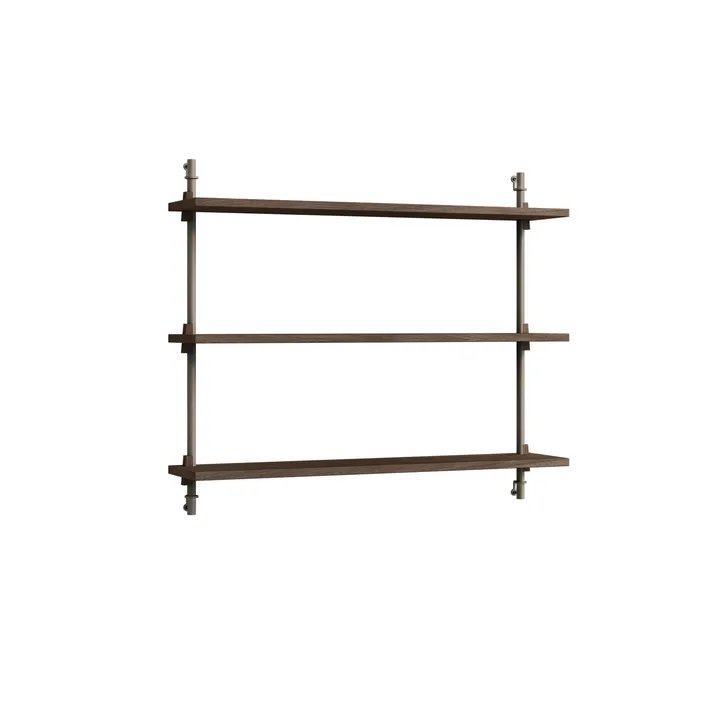 Wall Shelving vägghylla - Rökt ek-warm grey, 92x65x17,5 cm, WS.65.1 - MOEBE