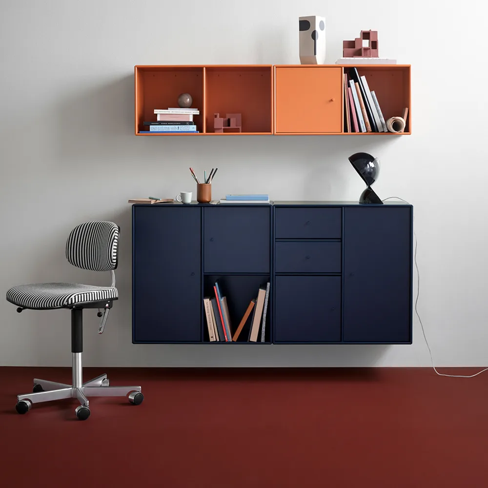 Line hyllmodul vägghängd 1 dörr, Coffee 35 Montana