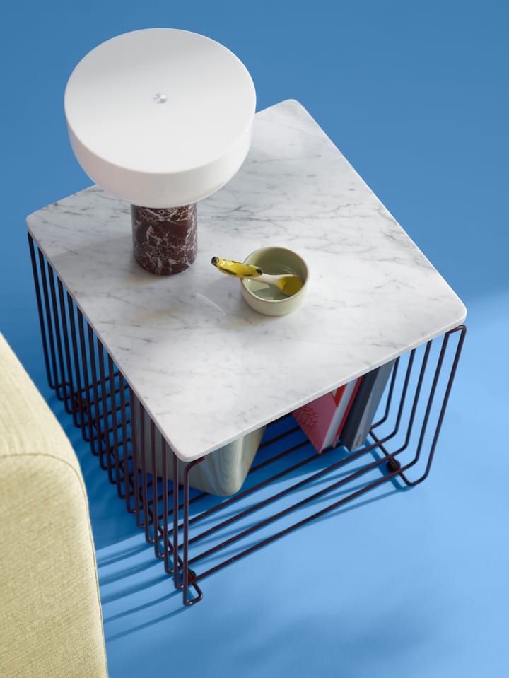 Panton Wire toppskiva 34,8x34,8 cm, White marble Montana