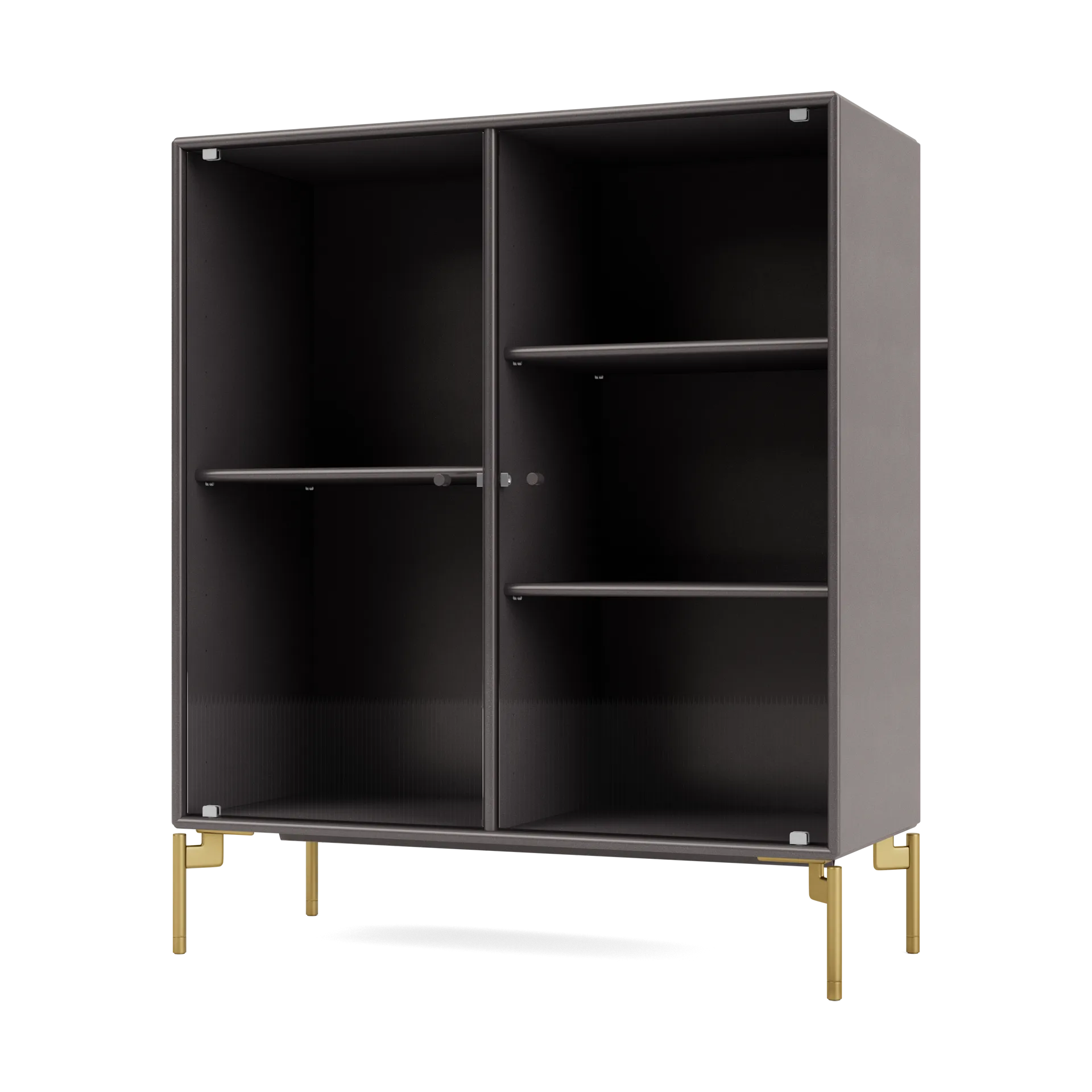 Ripple II vitrinskåp 69,6x82,2x30 cm, Coffee-ben brass Montana