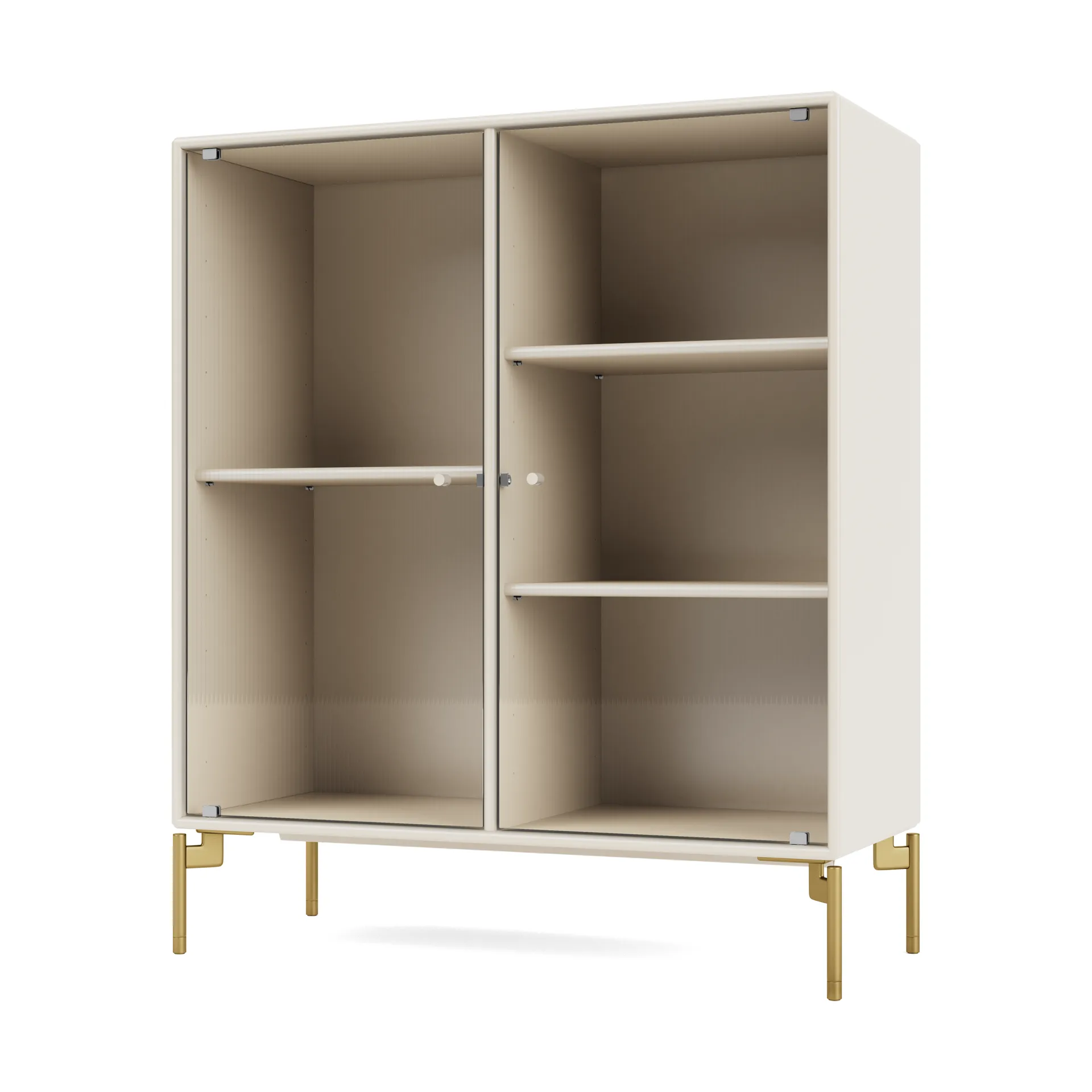 Ripple II vitrinskåp 69,6x82,2x30 cm, Oat-ben brass Montana