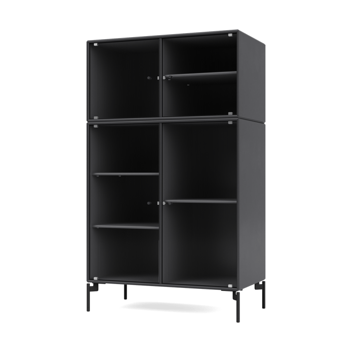 Ripple III vitrinskåp 69,6x117,6x38 cm, Anthracite-ben black Montana