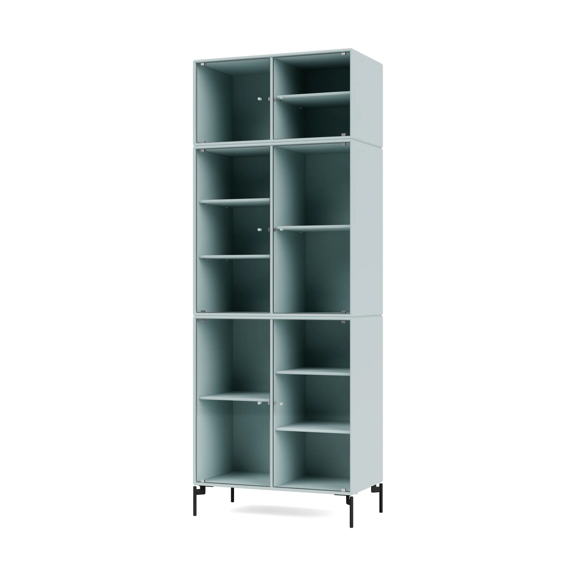 Ripple IV vitrinskåp 69,6x187,2x38 cm, Flint-ben black Montana